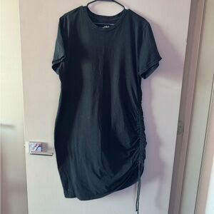 Universal Thread Black T-Shirt Dress with Scrunch Side detail